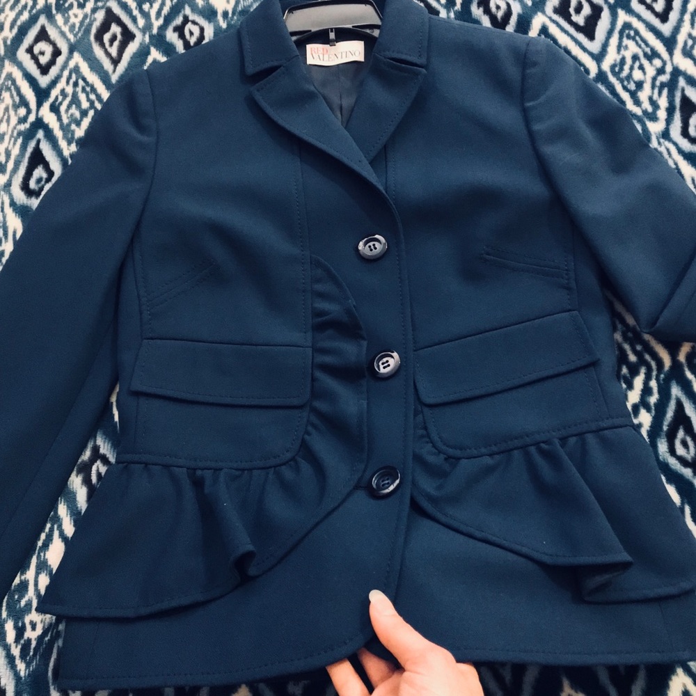 Gorgeous RED VALENTINO blazer flattering ruffles.